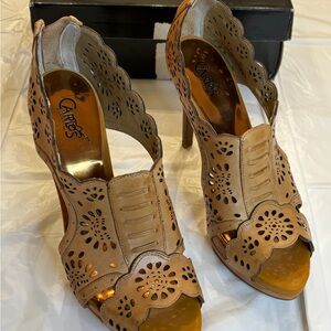 Carlos by Carlos Santana Brown Cut-Out Heels